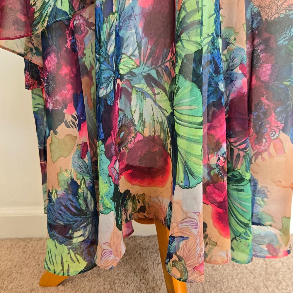 Soft Surroundings Ambrosia Floral Maxi Dress Tiered Ruffle Boho Women Large - Picture 7 of 12